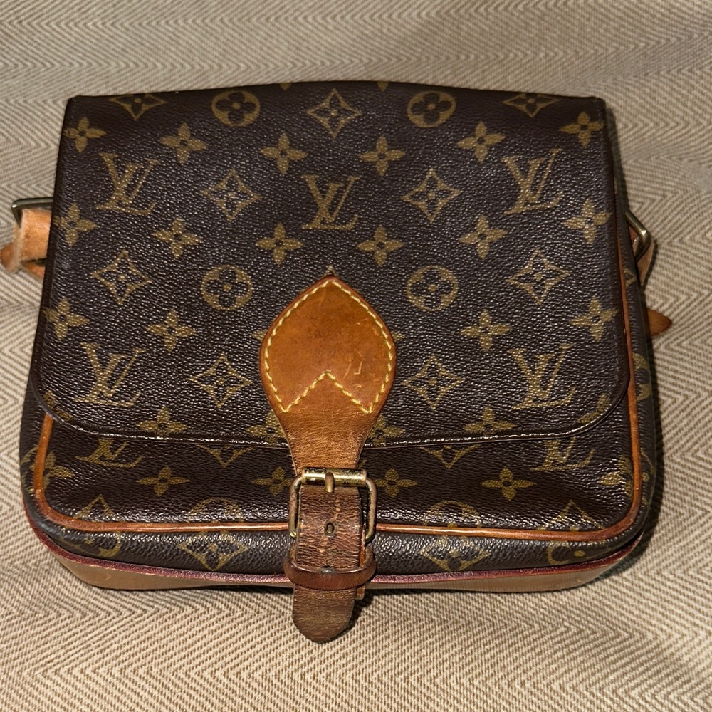 Louis Vuitton Monogram Tan and Brown Messenger Bag